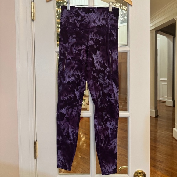 RAINIER HIGH RISE LEGGING TIGHT, SIZE XS, PURPLE FLORAL - Picture 1 of 2